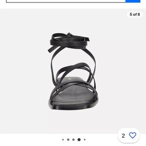 Alohas black genuine leather lace up sandals size 38.